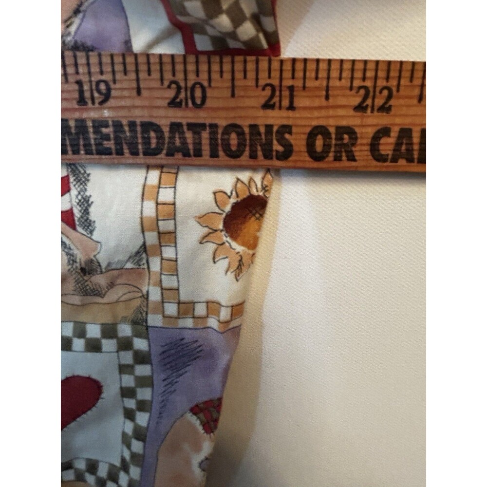 Cotton Scrubs Cat Teddy Heart Patchwork Print Scrub Jacket Estimated Size Large - Picture 8 of 15